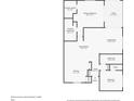 One-story floor plan with two bedrooms, a kitchen and living room at 3332 Scorecard Dr, New Port Richey, FL 34655