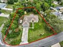 Aerial view of house and property at 11346 Dean St, Spring Hill, FL 34608