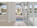 Light and airy entryway highlighting wood-look tile flooring, a welcome mat, and lots of natural light at 157 Hidden Estates Ct, Brandon, FL 33511