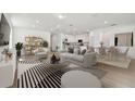 Open living room and kitchen with modern furniture at 3008 Forest Meadow Ave, Valrico, FL 33594