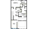 Second floor plan including owner's retreat and bath 2 at 7404 Newham Ln, Sarasota, FL 34240