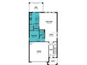 First floor plan showing kitchen, great room, and bedroom at 5694 Spivey Ct, Wesley Chapel, FL 33545