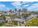 Aerial view of Tampa's vibrant city skyline, waterfront, and modern architecture at 815 W Braddock St, Tampa, FL 33603