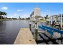 Private concrete boat lift with electric connection and canal access at 1217 Gorda Cay Ln, Punta Gorda, FL 33950