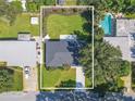 Aerial view of a house, backyard, pool and landscaping at 1227 Arden Ave, Clearwater, FL 33755