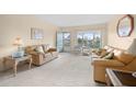 Living room with light beige couches and carpet at 2358 Ecuadorian Way # 56, Clearwater, FL 33763