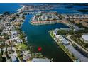 Aerial view of the waterfront property location with direct access to the bay at 11921 Lagoon Ln, Treasure Island, FL 33706