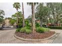Community entrance with gate and landscaping at 15215 Amberly Dr # 206, Tampa, FL 33647