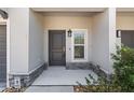 Townhome entrance with covered porch and stone accents at 10985 Brightleaf Ct, Riverview, FL 33569