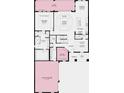 First floor plan featuring a primary suite, great room, kitchen, and dining area at 16227 Alpha Grove Pl, Odessa, FL 33556