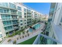 Aerial view of the community, showing the pool and surrounding buildings at 912 Channelside Dr # 2607, Tampa, FL 33602