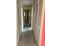 Hallway with built-in closets and speckled flooring at 6363 Talbot St, North Port, FL 34287