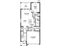 Single-story floor plan with owner's suite, open concept living, and 2-car garage at 5700 Spivey Ct, Wesley Chapel, FL 33545