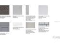 Material selections for kitchen, bath, and flooring options at 34013 Landsman Loop, Wesley Chapel, FL 33543