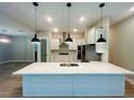 Bright, open kitchen with a large island, stainless steel appliances, and stylish pendant lighting at 4000 Southern Valley Loop, Brooksville, FL 34601