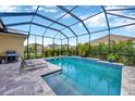 Inviting screened pool and patio area with lounge chairs and grill at 5502 Limelight Dr, Apollo Beach, FL 33572