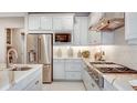 Modern kitchen with stainless steel appliances and white cabinets at 16285 Alpha Grove Pl, Odessa, FL 33556