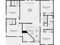 Upstairs floor plan featuring a game room and multiple bedrooms with ensuite bathrooms at 11178 Manor House Ln, Odessa, FL 33556