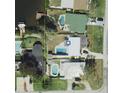 Aerial view showing home's location and two pools at 4310 Huntington Ne St, St Petersburg, FL 33703