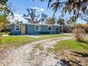 Cute blue house with a yellow door, and a large yard at 381 E Langsner St, Englewood, FL 34223