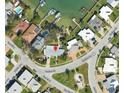 Bird's-eye view of the property's waterfront location, highlighting its proximity to the water at 15301 Harbor Dr, Madeira Beach, FL 33708