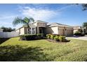 House exterior showcasing a manicured lawn and palm tree at 2117 Valterra Vista Way, Valrico, FL 33594