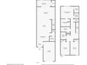 Two-story floor plan with 2 bedrooms, 2 bathrooms, and a back patio at 8607 Canyon Creek Trl, Parrish, FL 34219