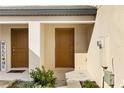 Home exterior with double doors and landscaping at 5315 Companion Ln, Tampa, FL 33619
