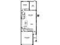 Two-story home floor plan showcasing four bedrooms, three baths, and a two-car garage at 4357 Cloud Hopper Way, Lutz, FL 33559