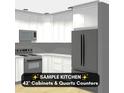 Kitchen rendering featuring white cabinets and quartz countertops at 411 S Fremont Ave # B, Tampa, FL 33606
