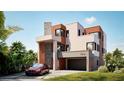 Modern home with attached garage and lush landscaping at 7176 S Shore Dr, South Pasadena, FL 33707