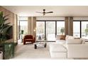 Bright living room with modern decor, large windows, neutral colors, and comfortable seating at 7176 S Shore Dr, South Pasadena, FL 33707