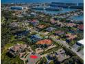 Aerial view highlighting home's waterfront location at 5944 Bay S Dr, Gulfport, FL 33707