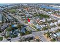 Wide aerial view of home and neighborhood at 7951 Gulf Blvd, St Pete Beach, FL 33706