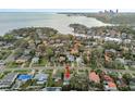 Aerial view showing home's location in a waterfront community at 918 Snell Isle Ne Blvd, St Petersburg, FL 33704