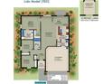 Lido Model (1351) floor plan showcasing a 2 car garage, Primary bedroom with bath, 2 additional bedrooms and 2 baths, great room, kitchen, and lanai at 540 Rose Apple Cir, Port Charlotte, FL 33954