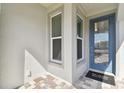 Inviting entryway featuring a stylish front door and tiled flooring at 9454 Shorebird Ct, Parrish, FL 34219