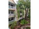 Building exterior showcasing balconies and lush greenery at 1000 W Horatio St # 202, Tampa, FL 33606