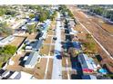 Aerial view of a residential neighborhood with single-Gathering homes and yards at 12663 Eddington Rd, Spring Hill, FL 34609