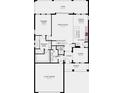 First floor plan showing kitchen, dining, great room, primary suite, and two-car garage at 5134 Slate Hue Pl, Apollo Beach, FL 33572
