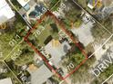 Aerial view showing home location and lot size in relation to surrounding properties at 3863 Belle Vista E Dr, St Pete Beach, FL 33706