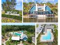 Bexley community collage showing the entrance sign, clubhouse, pool, and recreational facilities with lush landscaping at 3901 Tour Trce, Land O Lakes, FL 34638