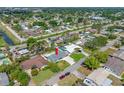 An aerial view showcasing a neighborhood featuring mature trees and well-maintained houses at 1900 60Th N Way, St Petersburg, FL 33710