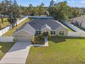 Bird's-eye view of a house with a large backyard and surrounding neighborhood at 13092 Johnathan, Weeki Wachee, FL 34614