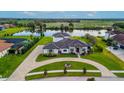 Stunning property showcasing a large home, expansive grounds, and a picturesque lake setting at 323 Hawk Talon Dr, Lithia, FL 33547