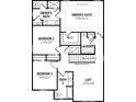Second floor plan featuring an owner's suite, two bedrooms, and a loft at 31210 Pendleton Landing Cir, Wesley Chapel, FL 33545