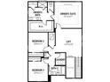 Second floor plan with owner's suite, loft, and two bedrooms at 31154 Pendleton Landing Cir, Wesley Chapel, FL 33545