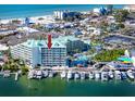 Aerial view highlighting condo location near beach and waterway at 399 2Nd St # 718, Indian Rocks Beach, FL 33785