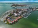 Aerial view of waterfront community near marina at 851 Bayway Blvd # 201, Clearwater, FL 33767