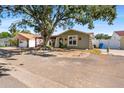 Single-story house with a green facade, covered carport, and mature tree in front at 7505 Eastmoor Ct, Tampa, FL 33615